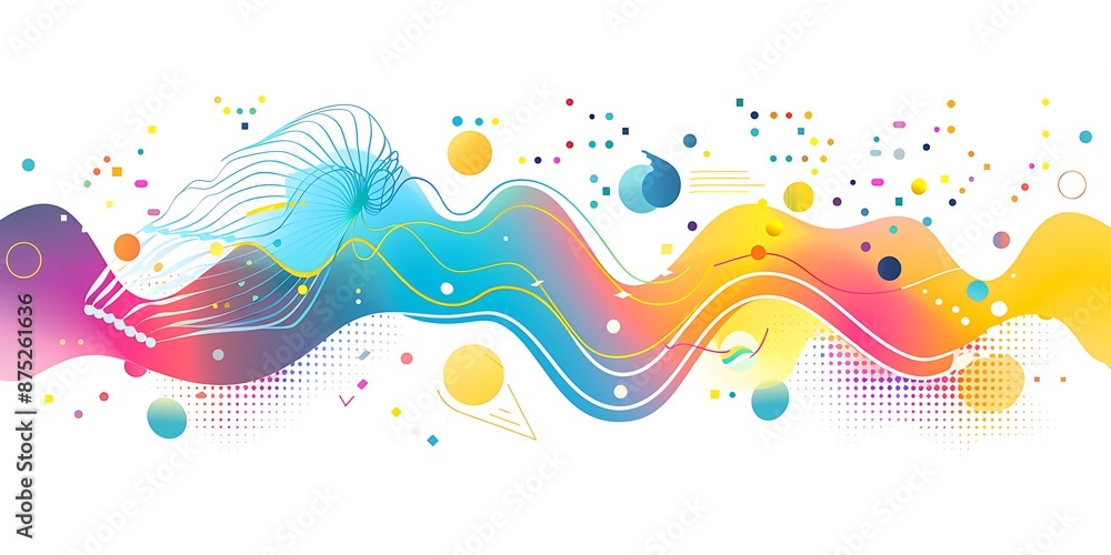 The design includes bold outlines, flat colors, simple shapes, a large triangle shape at one end and two arrows pointing to it on both sides, a diamond-shaped area between them The design includes bold outlines, flat colors, simple shapes, a large triangle shape at one end and two arrows pointing to it on both sides, a diamond-shaped area between them