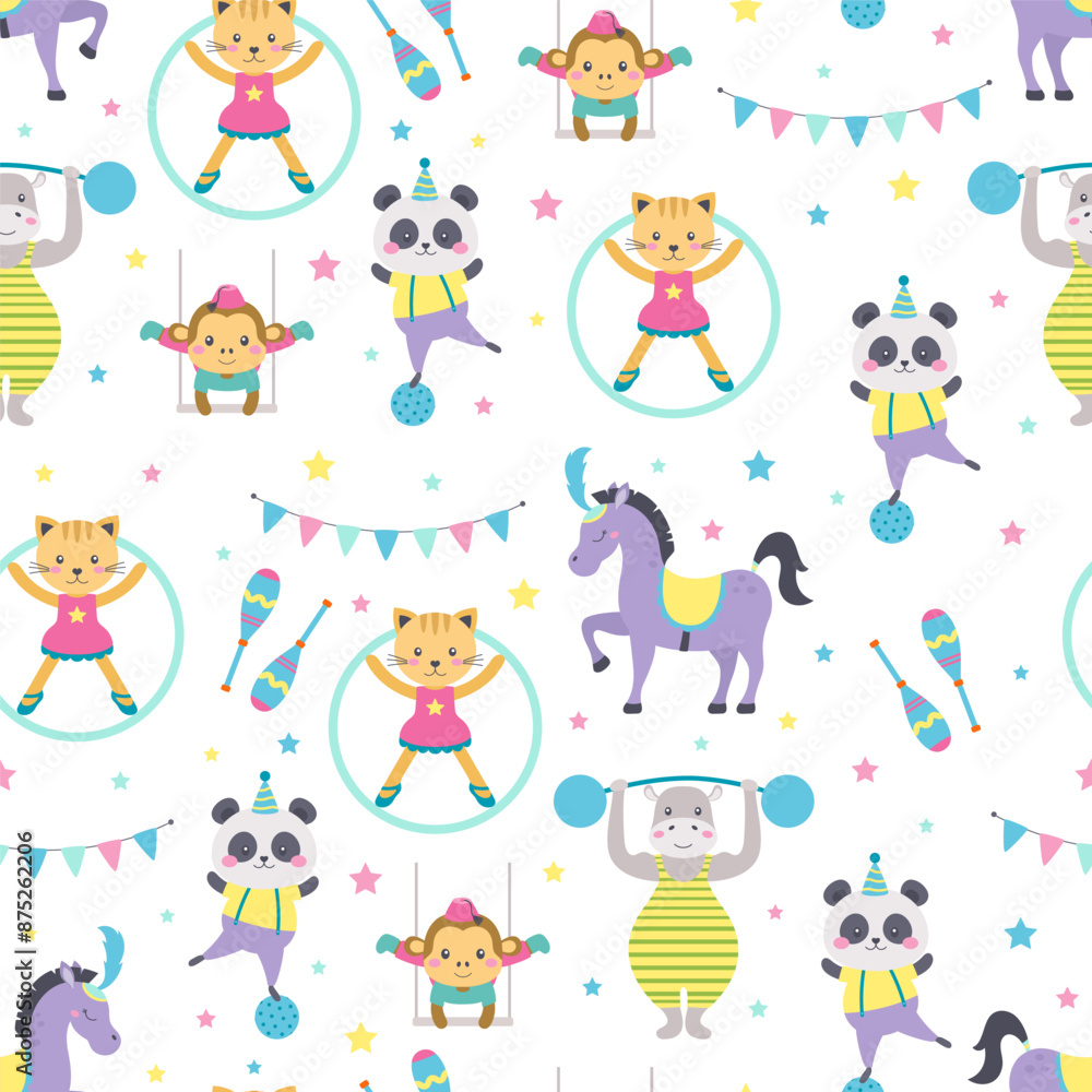 cartoon circus seamless pattern cartoon circus seamless pattern