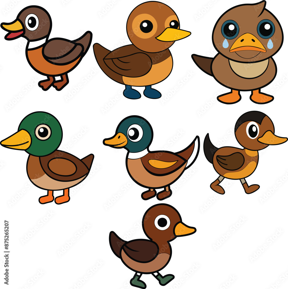 Wood Duck flat design ,animal vector design Wood Duck flat design ,animal vector design