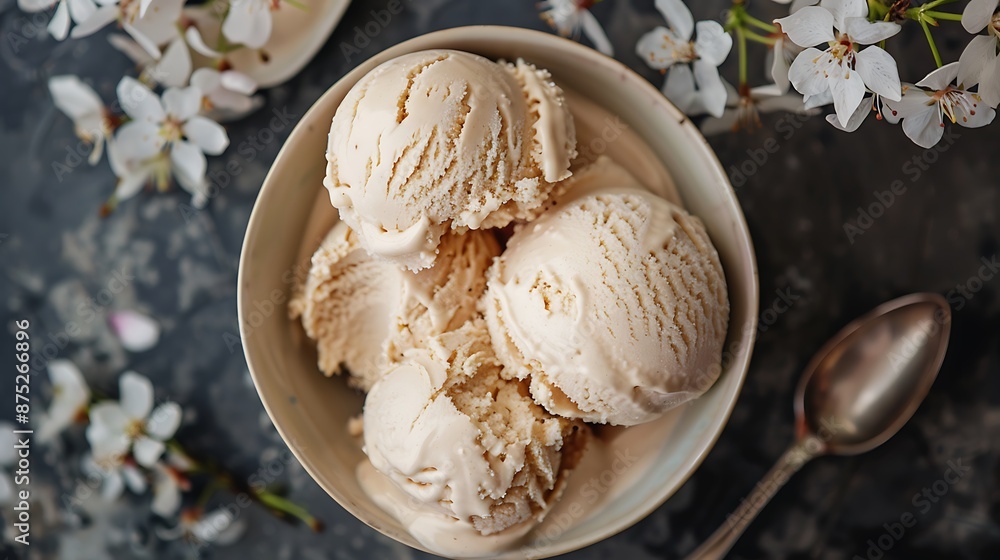 vegan ice cream made of soy milk and vanilla vegan ice cream made of soy milk and vanilla