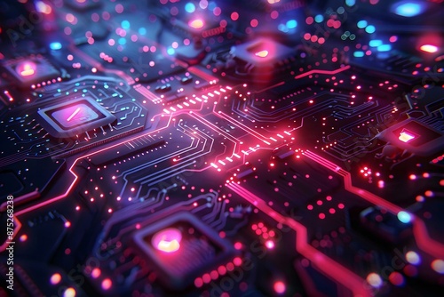 Abstract futuristic electronic circuit technology background