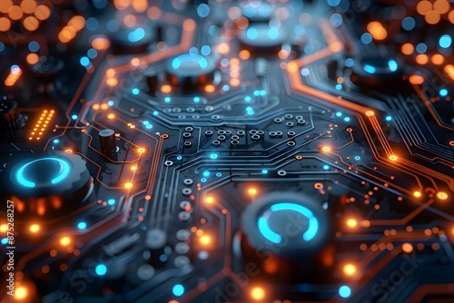 Abstract futuristic electronic circuit technology background