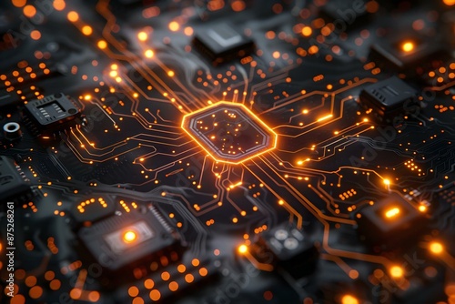 Abstract futuristic electronic circuit technology background