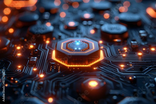 Abstract futuristic electronic circuit technology background