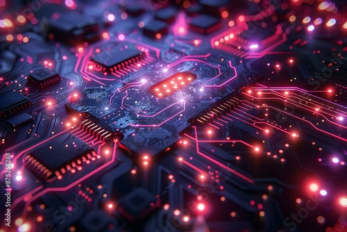 Abstract futuristic electronic circuit technology background