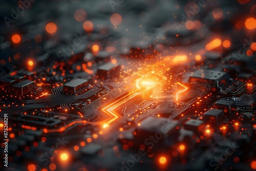 Abstract futuristic electronic circuit technology background