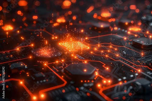 Abstract futuristic electronic circuit technology background