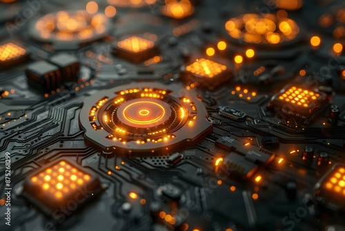 Abstract futuristic electronic circuit technology background