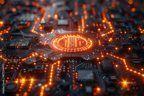 Abstract futuristic electronic circuit technology background