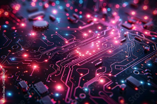 Abstract futuristic electronic circuit technology background