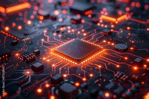 Abstract futuristic electronic circuit technology background