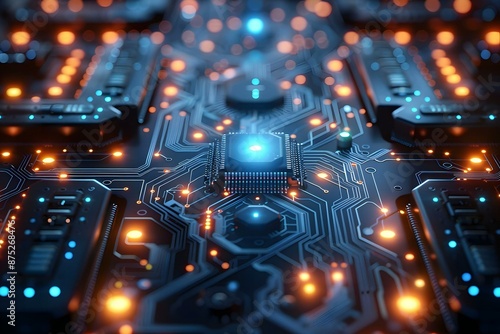 Abstract futuristic electronic circuit technology background