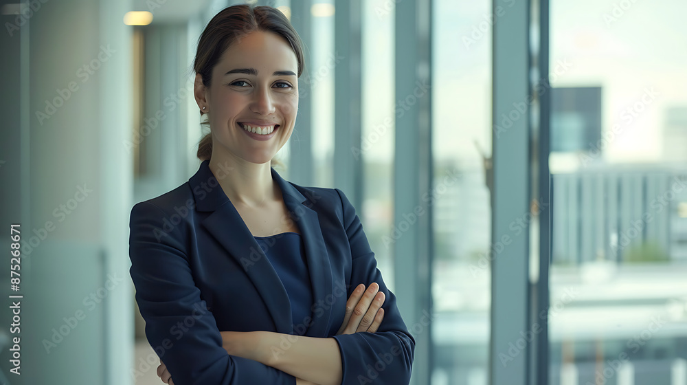 Confident Young Professional in Modern Office Setting Confident Young Professional in Modern Office Setting