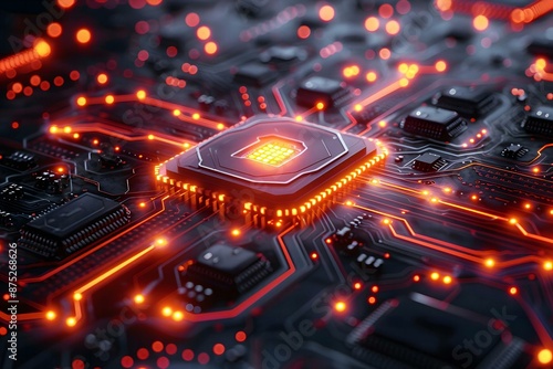 Abstract futuristic electronic circuit technology background