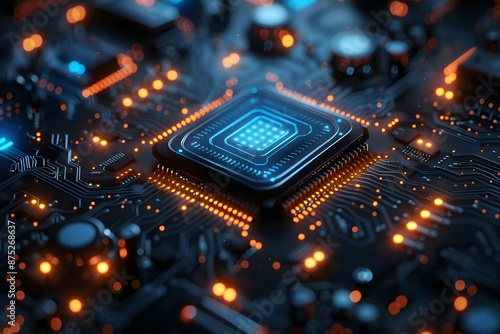 Abstract futuristic electronic circuit technology background