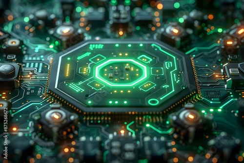 Abstract futuristic electronic circuit technology background