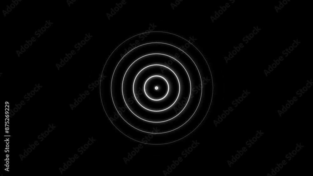Abstract wave pulse animation, circle radio waves looping background with alpha channel. Abstract wave pulse animation, circle radio waves looping background with alpha channel.