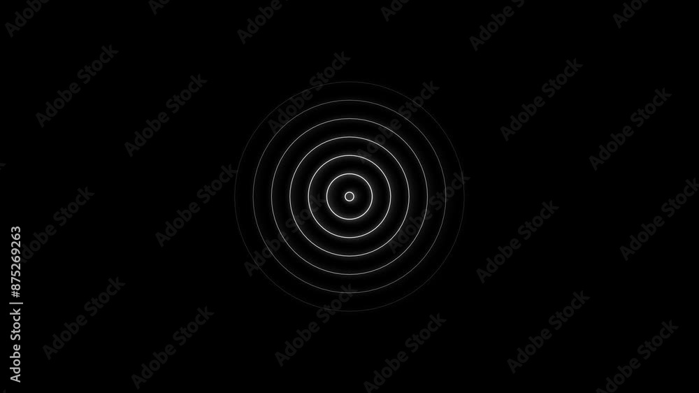 Abstract wave pulse animation, circle radio waves looping background with alpha channel. Abstract wave pulse animation, circle radio waves looping background with alpha channel.