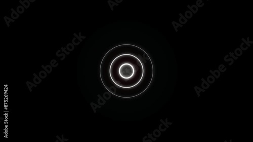 Abstract wave pulse animation, circle radio waves looping background with alpha channel.