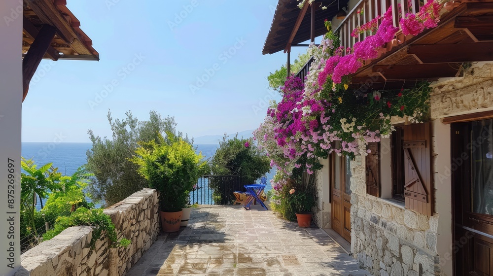 Fototapeta premium Beautiful House by the Ocean Beach