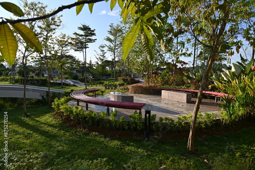 Obraz na płótnie Kuching, Malaysia - July 6 2024: The Batu Kawah Riverbank Park w salonie