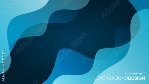 Abstract colorful blue fluid dynamic dark background