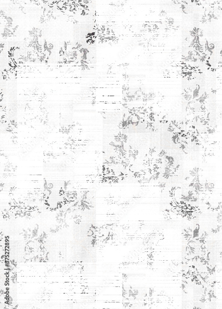 grey leaf seamless pattern