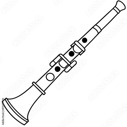 clarinet outline coloring book page line art illustration digital drawing