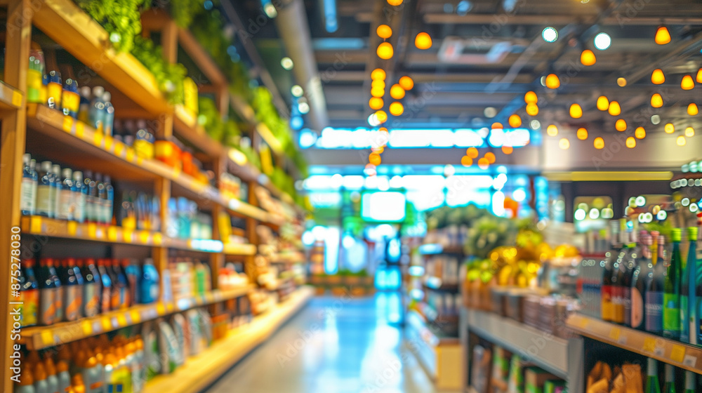 Fototapeta premium of an eco-friendly store interior using energy-efficient LED lighting and sustainable materials, Businesses, Sustainable Resources, Aiming, Environmental Conservat