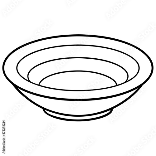 clay dish outline coloring book page line art illustration digital drawing