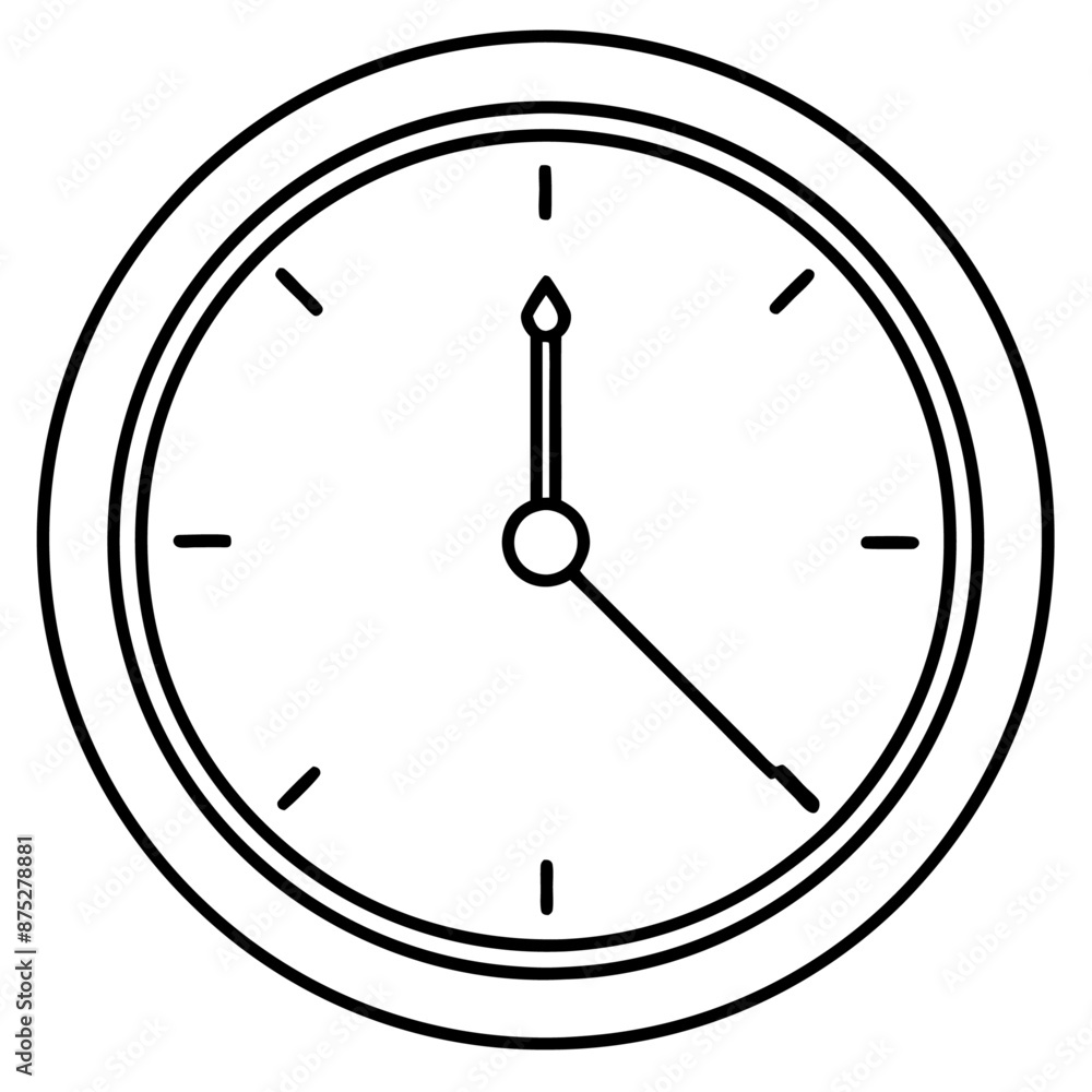 clock outline coloring book page line art illustration digital drawing clock outline coloring book page line art illustration digital drawing