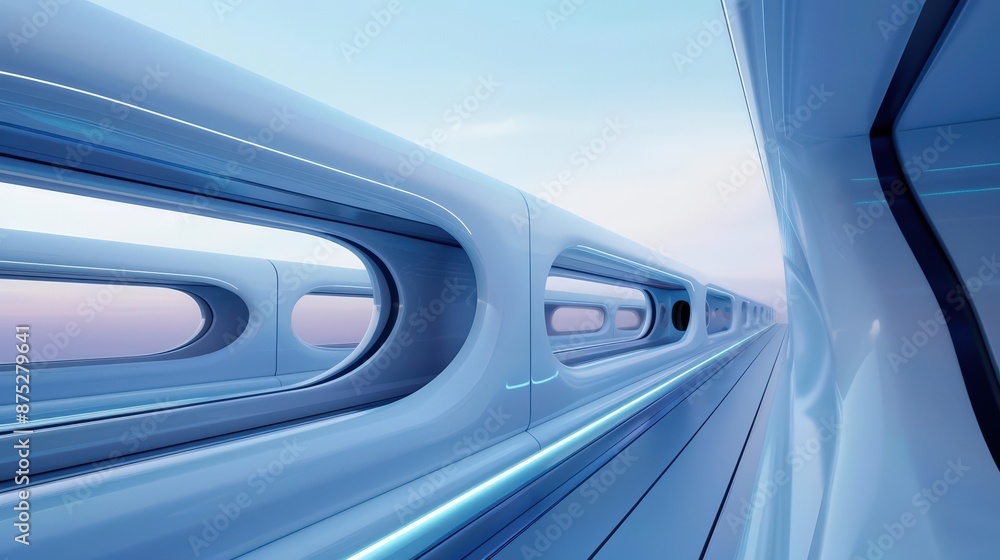 Fototapeta premium Futuristic sustainable transportation hub concept