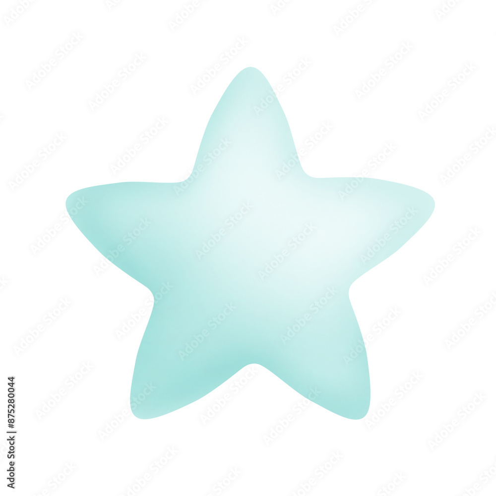 Hand drawn blue star children's raster drawing Hand drawn blue star children's raster drawing