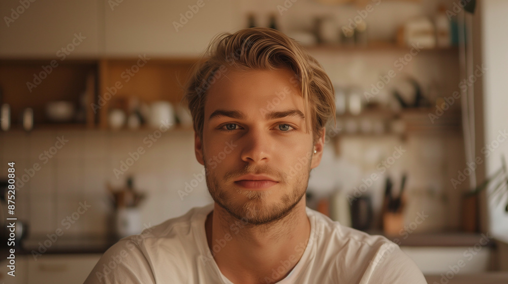 Obraz premium Portrait of a man in kitchen