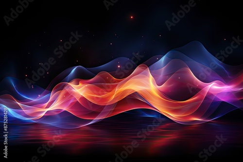 Abstract colorful data visualization background with electronic waves