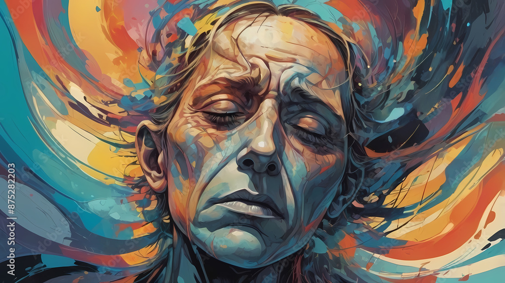 An abstract image of a stressed and depressed human, mental illness concept An abstract image of a stressed and depressed human, mental illness concept