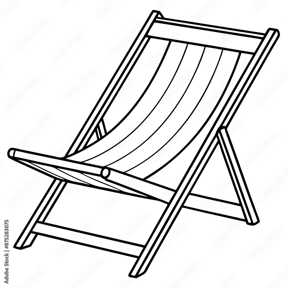 deck chair outline coloring book page line art illustration digital drawing deck chair outline coloring book page line art illustration digital drawing