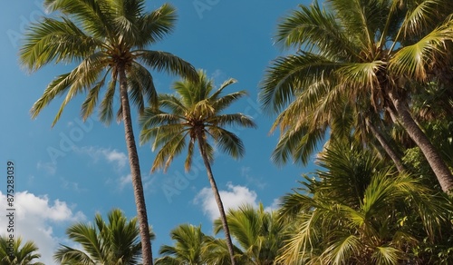 Wallpaper Mural Tall palm trees reach towards a serene, blue sky. Torontodigital.ca