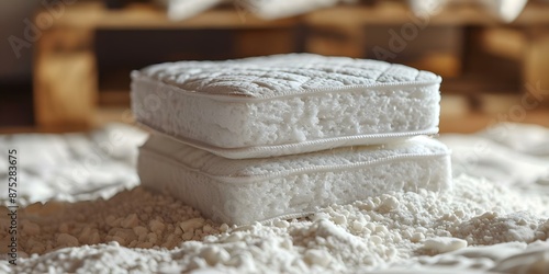 How to effectively clean and remove stains and odors from mattresses using baking soda. Concept Cleaning, Mattresses, Stains, Odors, Baking Soda photo