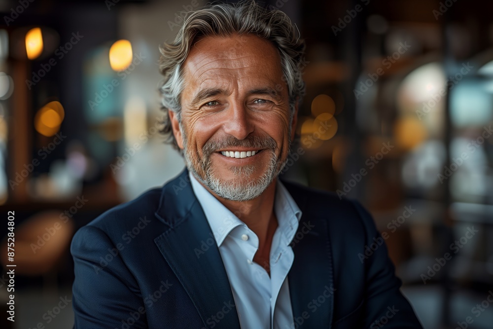 Confident Middle-Aged Businessman in Office Portrait Confident Middle-Aged Businessman in Office Portrait