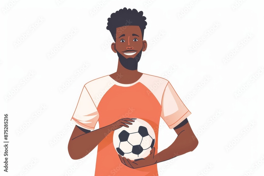 A person proudly holding a ball and wearing a sports jersey, suggesting their profession as an athlete or coach. The image conveys a sense of confidence and athleticism. A person proudly holding a ball and wearing a sports jersey, suggesting their profession as an athlete or coach. The image conveys a sense of confidence and athleticism.