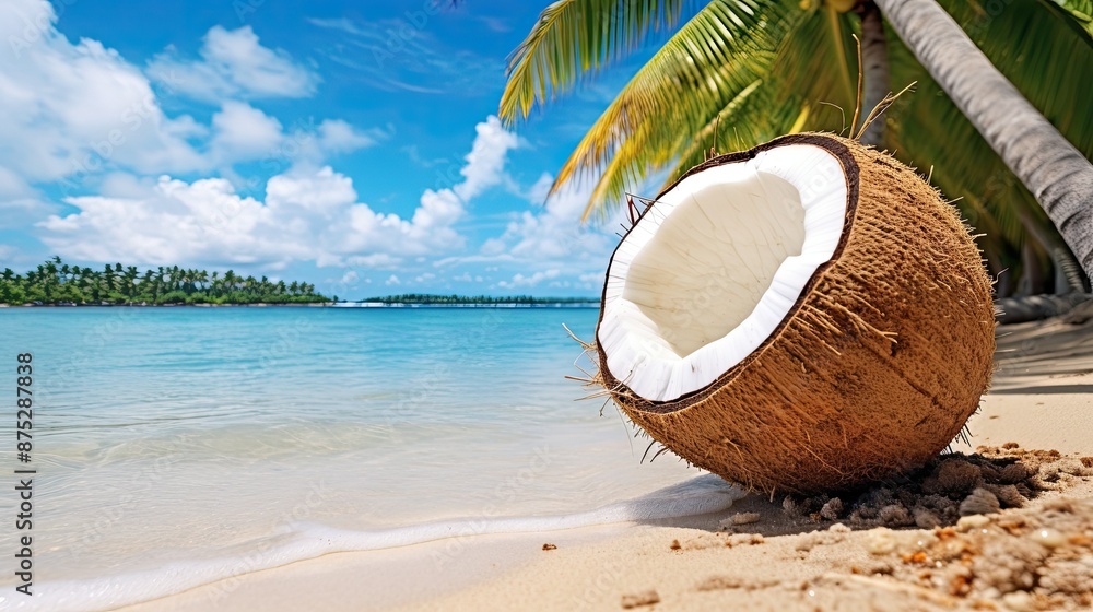 custom made wallpaper toronto digitalA coconut on the beach