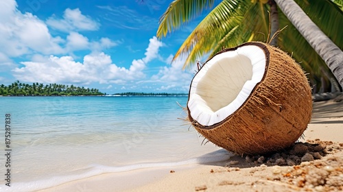 Wallpaper Mural A coconut on the beach Torontodigital.ca