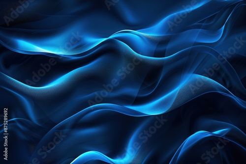 Abstract blue background with glowing waves and flowing lines, creating an elegant and modern design element for various applications