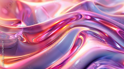 Wallpaper Mural Abstract iridescent background with flowing, rippling, liquid-like texture in shades of pink, purple, and blue. Torontodigital.ca