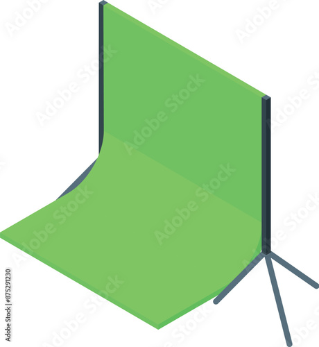 Green screen background is standing for filming movie or photo shooting session in studio