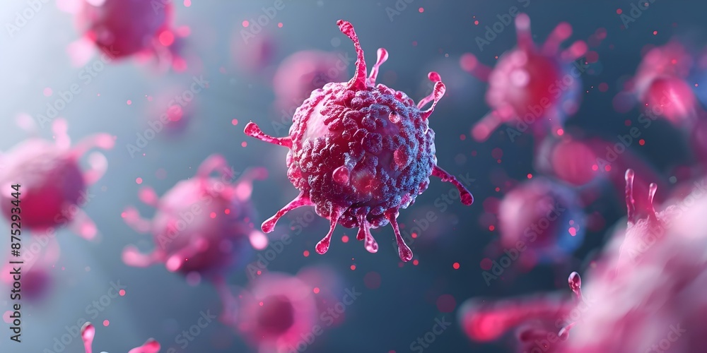 Visualizing Lymphocytes Battling Cancer Cells in Immune System to Combat Metastasis. Concept Immune Response, Cancer Research, Lymphocytes, Metastasis, Immune System Visualizing Lymphocytes Battling Cancer Cells in Immune System to Combat Metastasis. Concept Immune Response, Cancer Research, Lymphocytes, Metastasis, Immune System