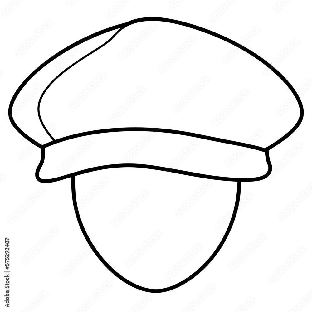 french cap outline coloring book page line art illustration digital drawing french cap outline coloring book page line art illustration digital drawing