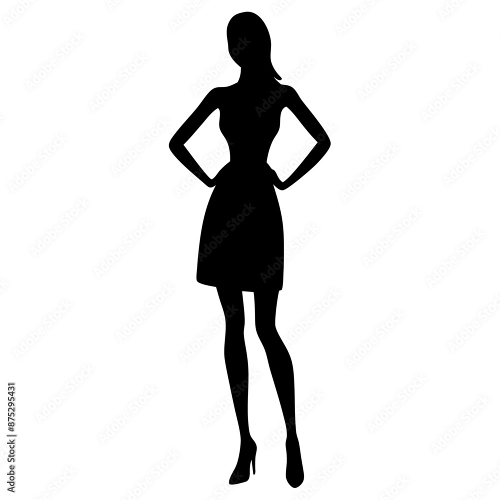 A beautiful slim woman standing pose vector silhouette, isolated white background (12) A beautiful slim woman standing pose vector silhouette, isolated white background (12)