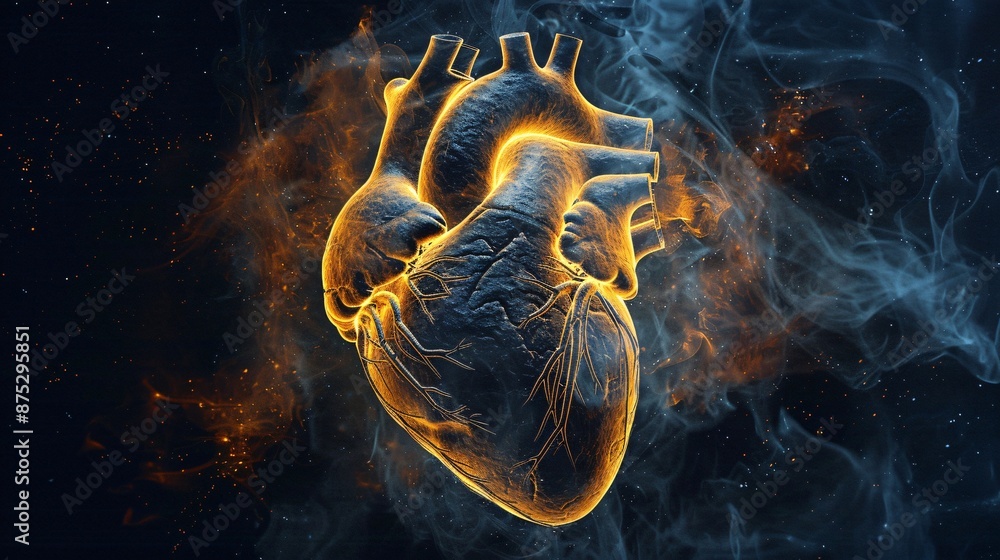Minimalist High Resolution CT Scan x-ray of Human Heart Revealing Intricate Cardiac Structures Minimalist High Resolution CT Scan x-ray of Human Heart Revealing Intricate Cardiac Structures